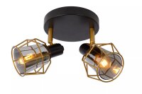 Deckenstrahler Rauchglas Bronze Schwarz E14 2-flammig