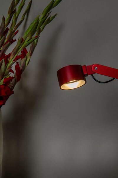 LED Schreibtischleuchte verstellbar Rot 90 cm 3000 K