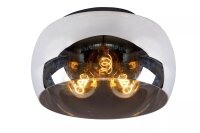 Moderne Deckenlampe Rauchglas Metall E27 &Oslash;50 cm rund