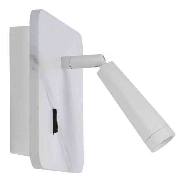 LED Wandspot Holz in Marmor USB H:15 cm 3000 K flexibel