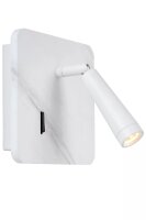 LED Wandspot Holz in Marmor USB H:15 cm 3000 K flexibel