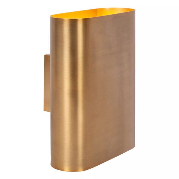 Wandleuchte Up Down Metall in Gold H:20 cm E14 2-flmg