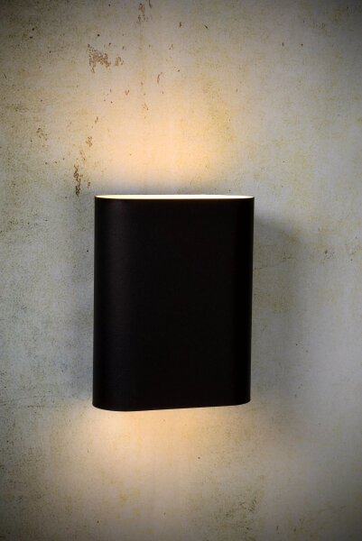Wandleuchte Up Down Schwarz Gold H:20 cm E14 2-flammig