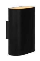 Wandleuchte Up Down Schwarz Gold H:20 cm E14 2-flammig