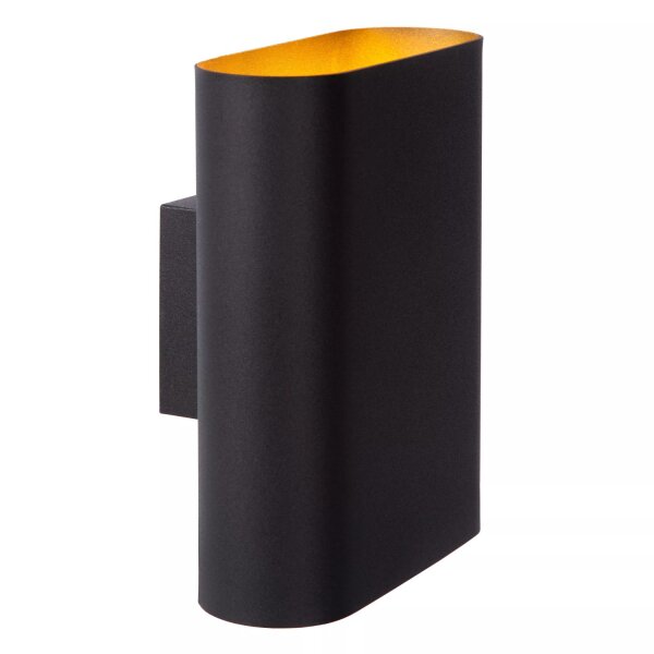 Wandleuchte Up Down Schwarz Gold B:16 cm E14 2-flammig