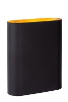 Wandleuchte Up Down Schwarz Gold B:16 cm E14 2-flammig