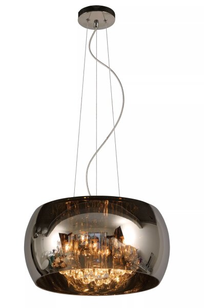 Pendelleuchte Rauchgrau Metall in Chrom 5-flmg Ø40 cm