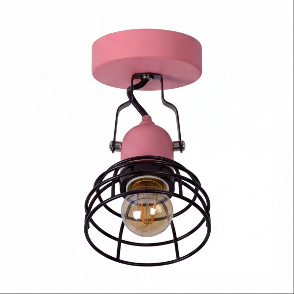 Deckenstrahler Kinder Rosa E27 schwenkbar B:10,5 cm