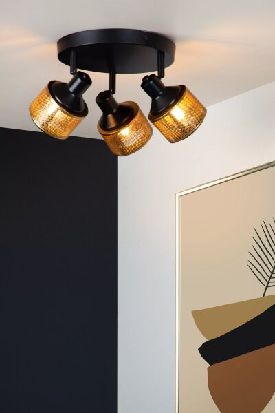 Deckenspot Bronze Schwarz 3-flmg B:35 cm E14 beweglich