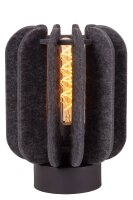 Tischleuchte Filz Metall Modern Grau Schwarz E27 31 cm