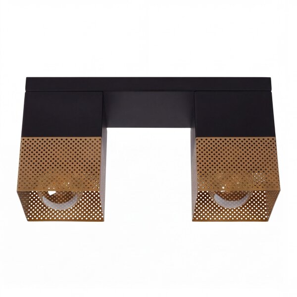 Deckenleuchte Industrial Schwarz Gold E27 L:32cm Metall