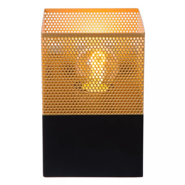 Wandleuchte Industrial Schwarz Gold Metall E27 B:10 cm