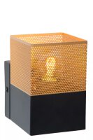 Wandleuchte Industrial Schwarz Gold Metall E27 B:10 cm