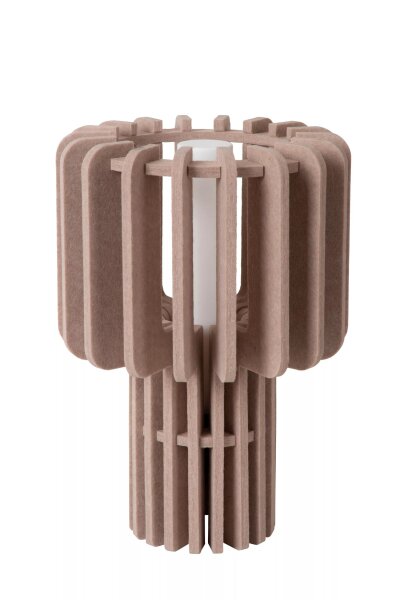 Tischlampe Filz Glas Taupe blendarm E27 klein 35 cm