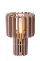 Tischlampe Filz Glas Taupe blendarm E27 klein 35 cm