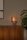 Tischlampe Filz Glas Taupe blendarm E27 klein 35 cm