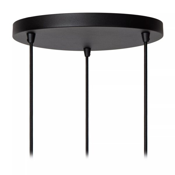 Pendelleuchte Schwarz Gold Metall E27 L:43 cm 3-flammig
