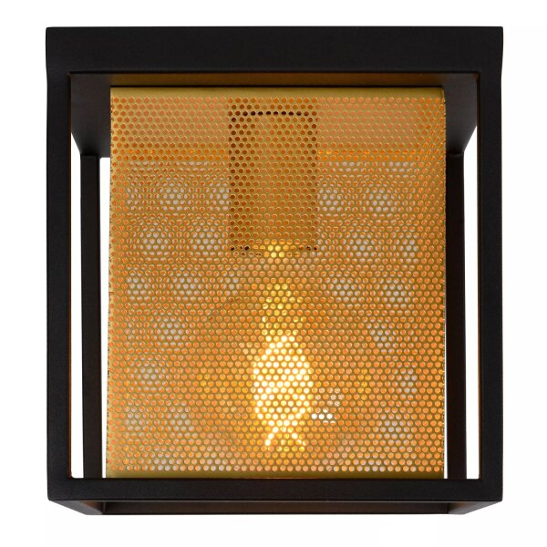 Deckenlampe Metall Gold Schwarz B:20 cm E27 Industrie