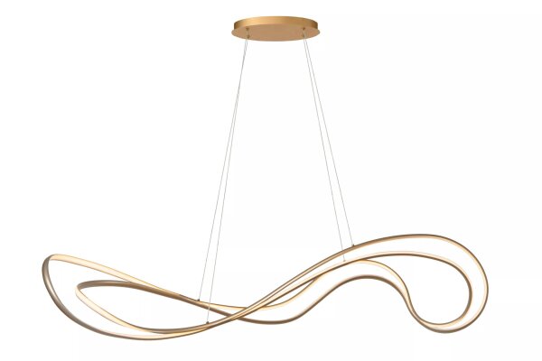 Geschwungene LED Hängelampe Gold L:160 cm 2700 K Modern