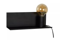 Schwarze Wandlampe E27 Metall L:35 cm E27 Kabel Stecker