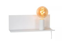 Weiße Wandlampe E27 Metall L:35 cm E27 Kabel Stecker