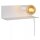 Weiße Wandlampe E27 Metall L:35 cm E27 Kabel Stecker