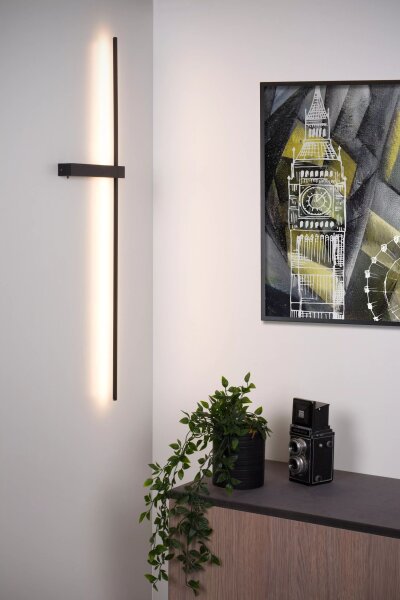 LED Wandleuchte Aluminium Schwarz 90 cm indirekt 2700 K