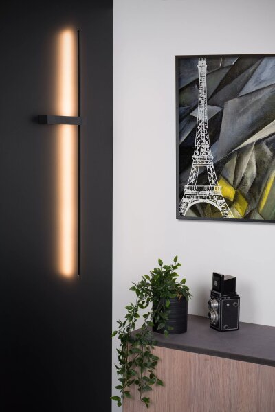 LED Wandleuchte Aluminium Schwarz 90 cm indirekt 2700 K