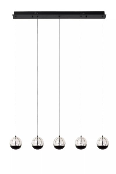 LED Pendelleuchte Glas Metall Schwarz 2700 K 95 cm lang
