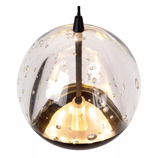 LED Pendelleuchte Glas Metall Schwarz 2700 K 95 cm lang