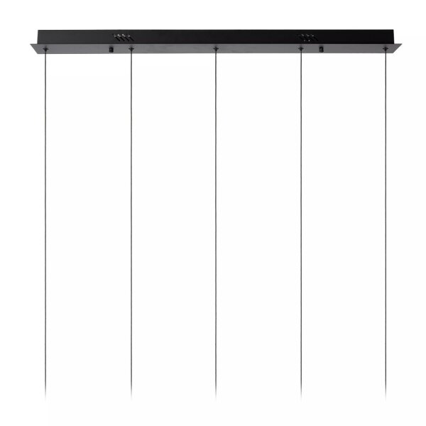 LED Pendelleuchte Glas Metall Schwarz 2700 K 95 cm lang