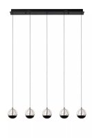 LED Pendelleuchte Glas Metall Schwarz 2700 K 95 cm lang