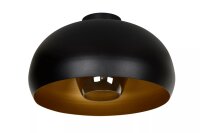 Deckenlampe Industrie Rauchglas Metall Schwarz Ø38 cm