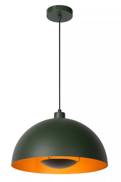 Pendelleuchte Metall Grün Gold E27 Ø40 cm Industrial