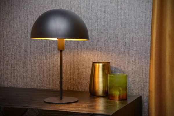 Schwarze Tischlampe Metall indirekt E14 40 cm Industrie