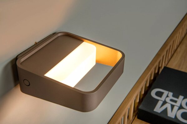 LED Akku Wandlampe Touch dimmbar Rostbraun 2700 K 5 h