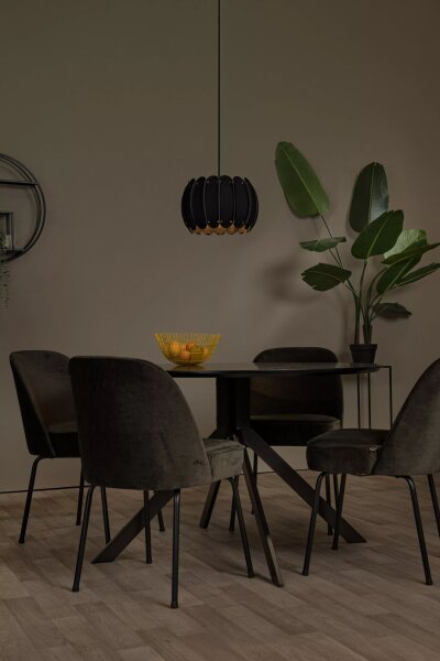 Hängelampe blendarm Filz Schwarz E27 rund Ø30 cm Modern