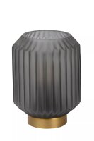 Gemütliche Tischleuchte Glasschirm Grau Gold E14 17 cm