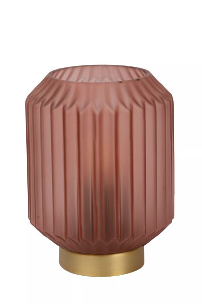 Gemütliche Tischleuchte Glasschirm Pink Gold E14 17 cm