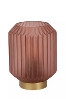 Gemütliche Tischleuchte Glasschirm Pink Gold E14 17 cm
