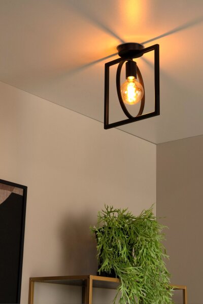 Deckenlampe Retro Metall Schwarz E27 L:28 cm beweglich