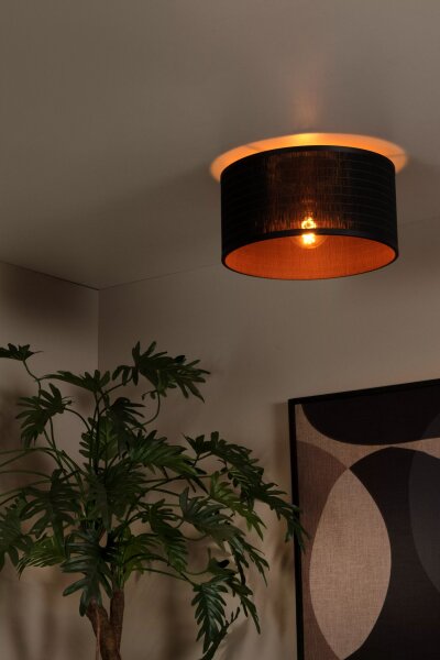 Runde Deckenlampe Modern Bambus blendarm E27 Ø40 cm