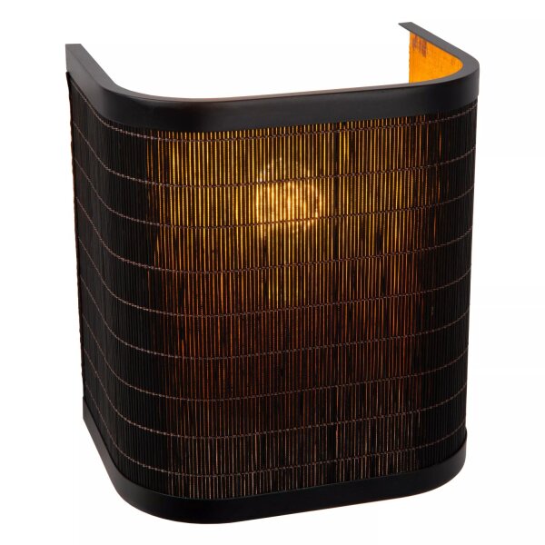 Natürliche Wandlampe Bambus Metall Natur H:20 cm E27