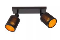 Deckenstrahler Bambus Metall 2-flammig E27 verstellbar