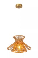 Hängelampe Papier Metall Natur Gold E27 Ø32...