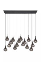 Gro&szlig;e Pendelleuchte Rauchglas Metall 102 cm G4 16-flmg