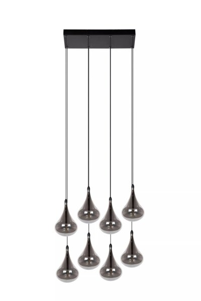 Pendelleuchte Rauchglas Metall L:49,5 cm G4 8-flammig
