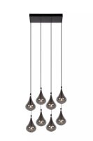 Pendelleuchte Rauchglas Metall L:49,5 cm G4 8-flammig
