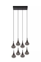 Pendelleuchte Rauchglas Metall L:49,5 cm G4 8-flammig