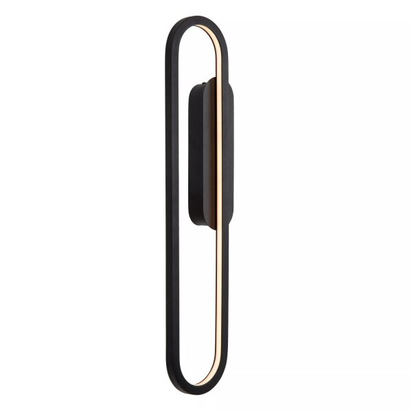 LED Wandleuchte indirekt Metall Schwarz H:60 cm 2700 K